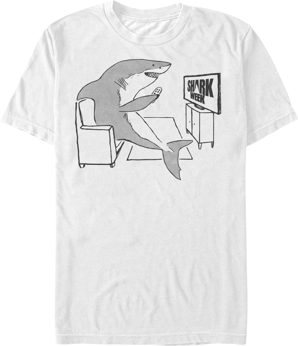 White Watching Shark Week T-Shirt product image 1
