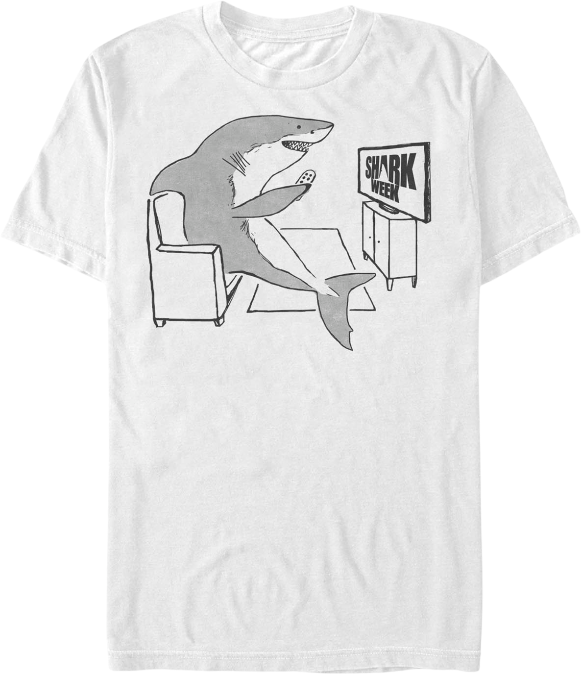 White Watching Shark Week T-Shirt product image 1